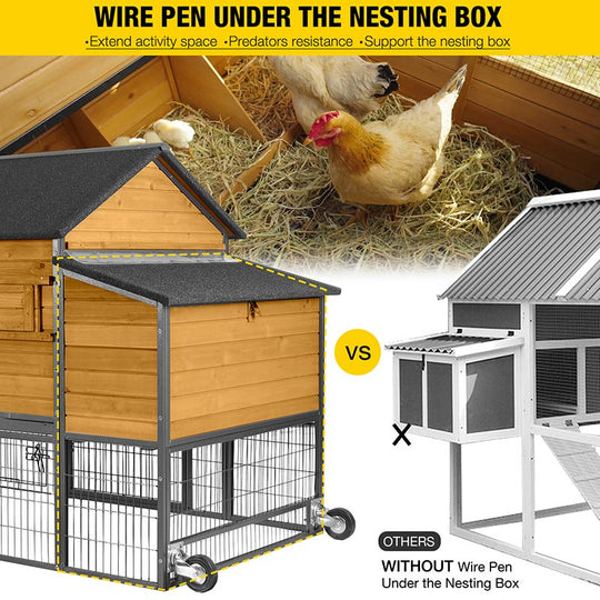 Aivituvin Heavy Duty Metal Chicken Run AIR7009, Waterproof Roof Cover( Inner Space 22ft²)