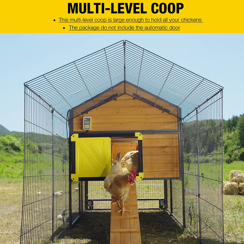 Premium Wooden Chicken Coop for 610 Chickens with Metal Frame and