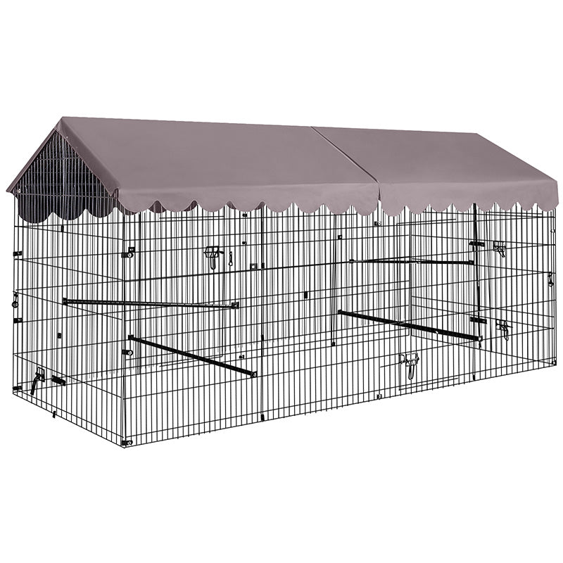 Aivituvin Metal Frame Chicken Coop AIR7006, Wooden Chicken Tractor for 6-8 Chickens