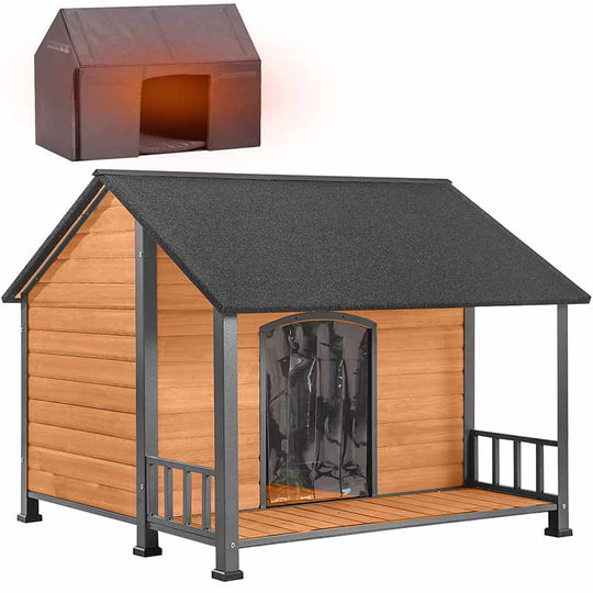 Aivituvin-AIR7010-IN Wooden Insulated Dog House| Weatherproof, Spacious for Small to Large Dogs