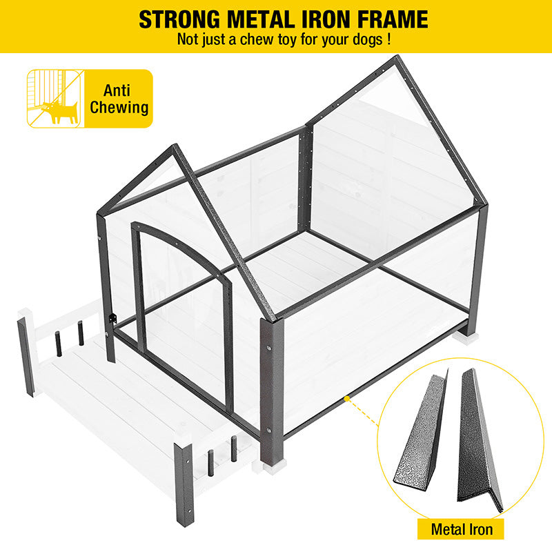Aivituvin-AIR80 AIR81Outdoor Dog House with Porch| Strong Iron Frame