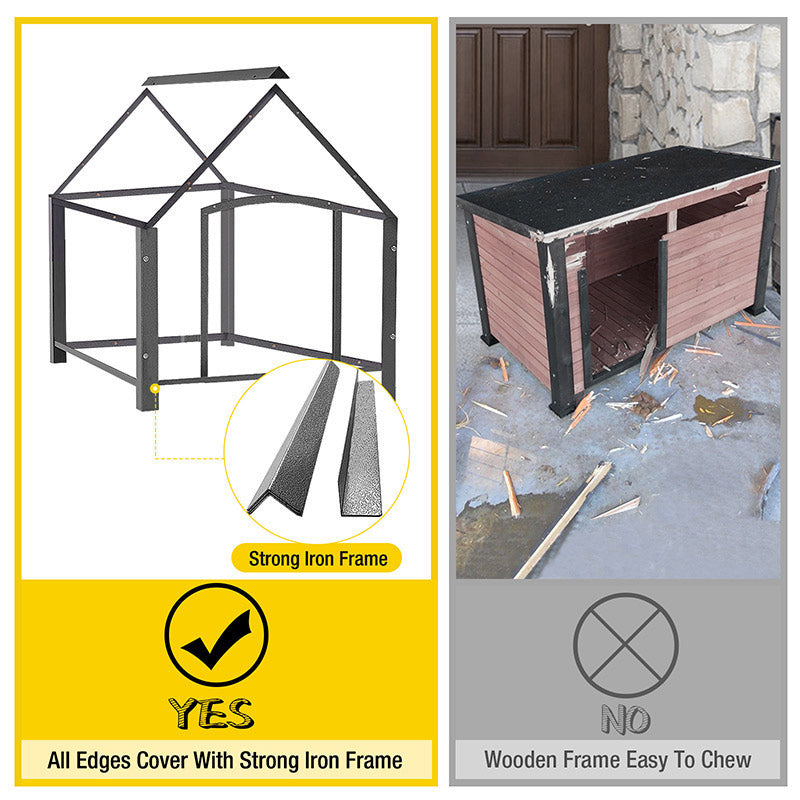 Aivituvin-AIR80 AIR81Outdoor Dog House with Porch| Strong Iron Frame