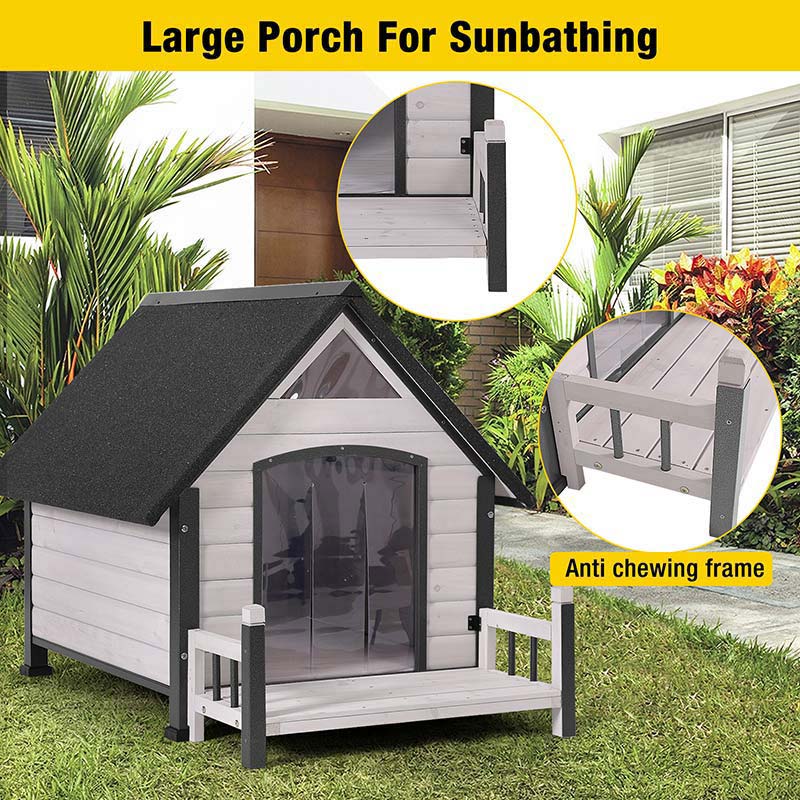 Aivituvin-AIR80 AIR81Outdoor Dog House with Porch| Strong Iron Frame