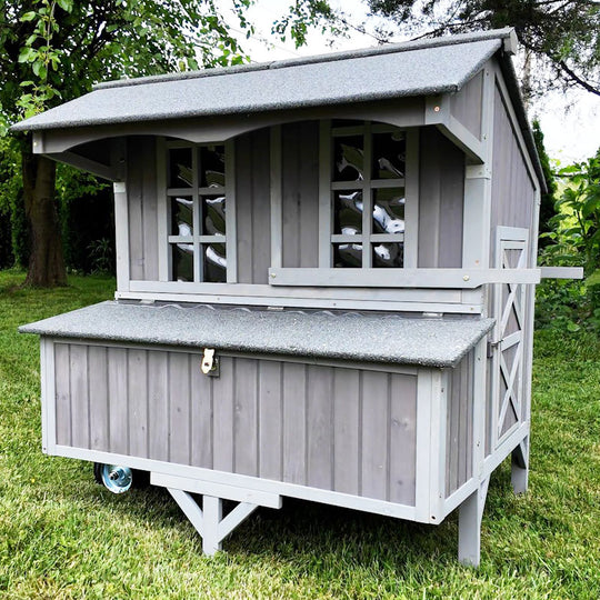 Aivituvin-AIR96 Extra-Large Chicken Coop with Big Wheels for 6-8 Chickens