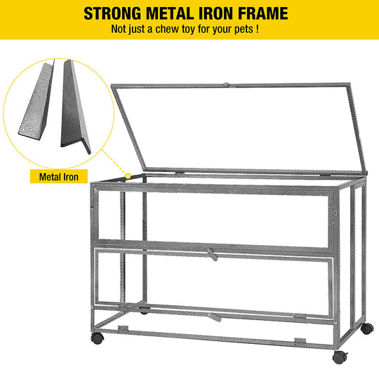 Morgete Anti-chewing Hamster Cage Guinea Pig Habitat with Metal Frame 11 Square FT Mobile Cage