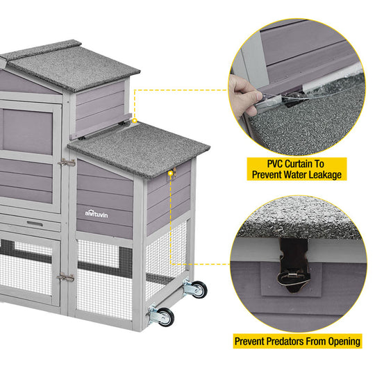 Aivituvin-AIR29-Y Metal Chicken Coop Extension Run ,Combine with AIR27 AIR31 AIR32-D (Inner Space 14.36ft²)
