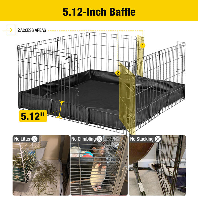 Aivituvin-AIR53-DG/WZ Wooden Hamster Cage| Anti-Chew Design|Easy-Clean PVC Layer