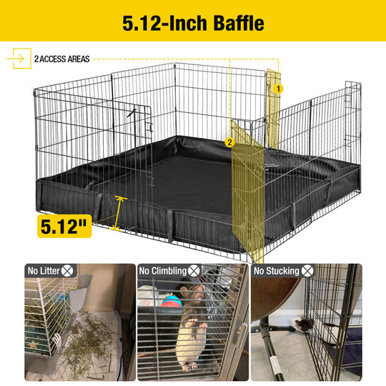 Aivituvin-AIR53-DG/WZ Wooden Hamster Cage| Anti-Chew Design|Easy-Clean PVC Layer