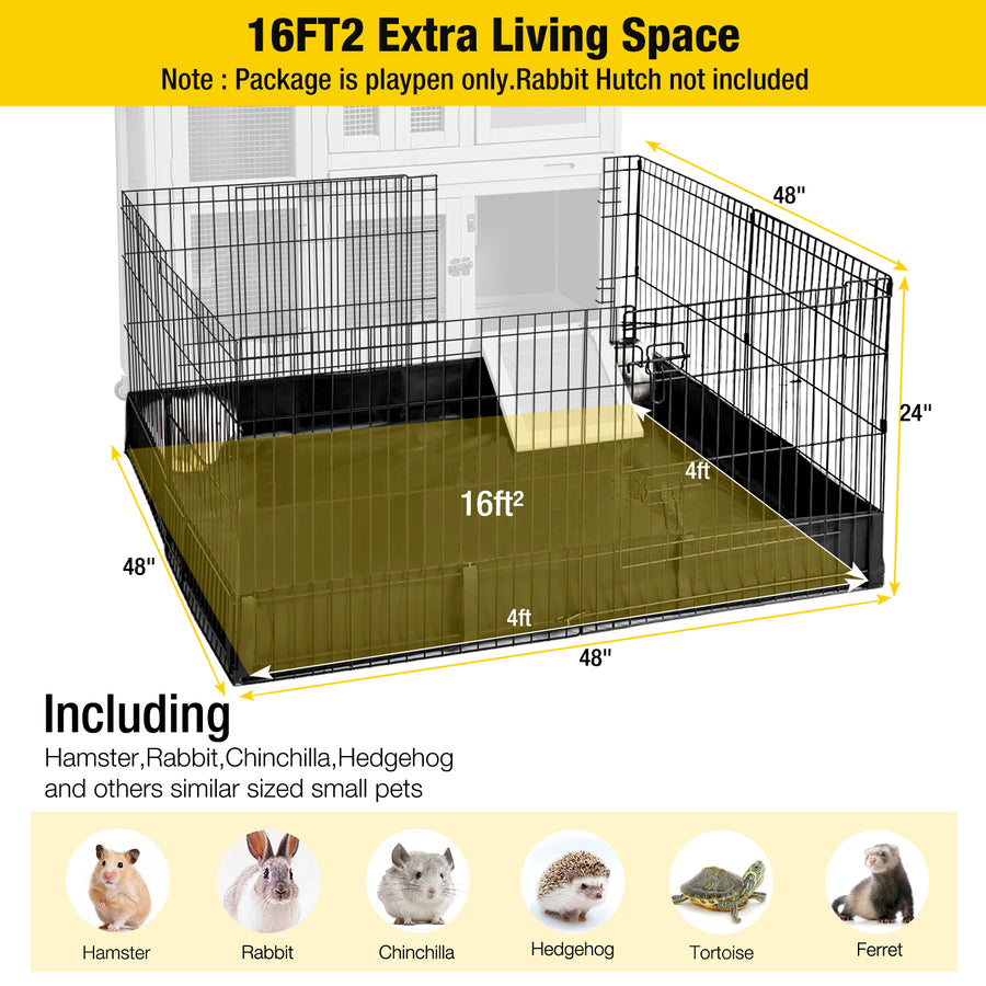 Aivituvin-AIR19 Indoor Outdoor Rabbit Hutch | Bunny Cage (Inner Space 9.6ft²)
