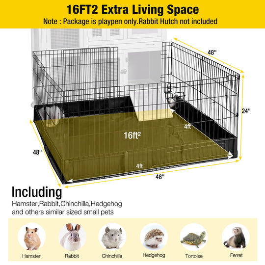 Aivituvin-AIR53-DG/WZ Wooden Hamster Cage| Anti-Chew Design|Easy-Clean PVC Layer