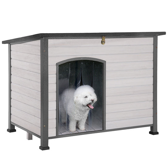 Morgete Wooden Dog House Anti-chewing Kennels for Outdoor & Indoor, Off-White Large