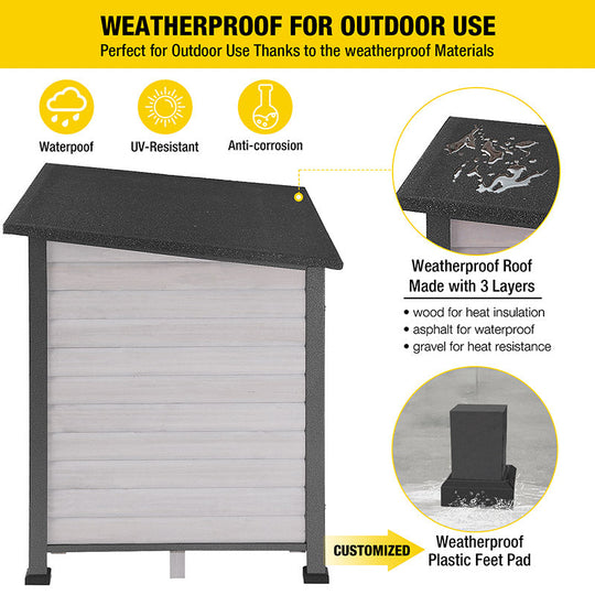 Morgete Wooden Dog House Anti-chewing Kennels for Outdoor & Indoor, Off-White Large