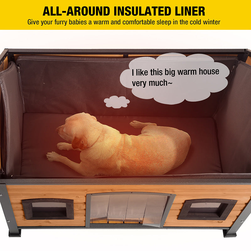 Aivituvin-AIR90-IN Insulated Outdoor Dog House| Liner Inside