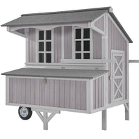 Aivituvin-AIR96 Extra-Large Chicken Coop with Big Wheels for 6-8 Chickens