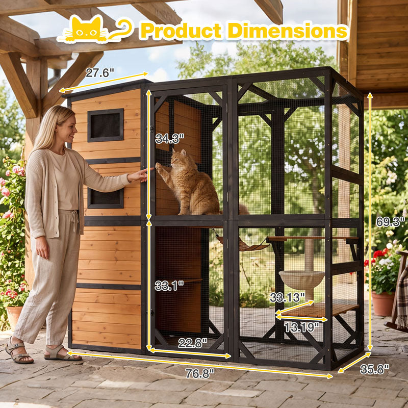 Aivituvin AIR54 Outdoor Cat Enclosure | 69.3-Inch Climbing Annex
