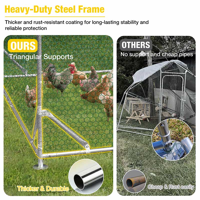 Aivituvin-AIR7022 Large Metal Chicken Run for Chickens, Ducks, Rabbits, and Small Animals