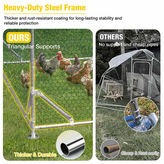 Aivituvin-AIR7022 Large Metal Chicken Run for Chickens, Ducks, Rabbits, and Small Animals