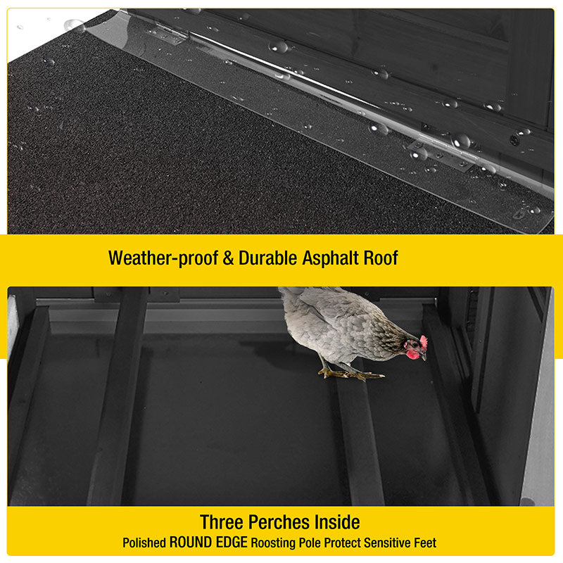 Aivituvin Mobile Chicken Tractor AIR72, Chicken Coop for 2-3 Chickens,12.33ft²