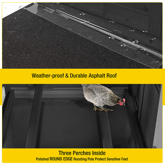 Aivituvin Mobile Chicken Tractor AIR72, Chicken Coop for 2-3 Chickens,12.33ft²