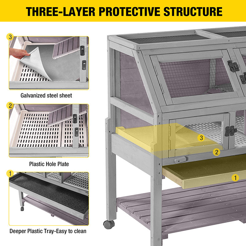 Aivituvin-AIR62 Large Guinea Pig Cages| Wooden Guinea Pig Habitat