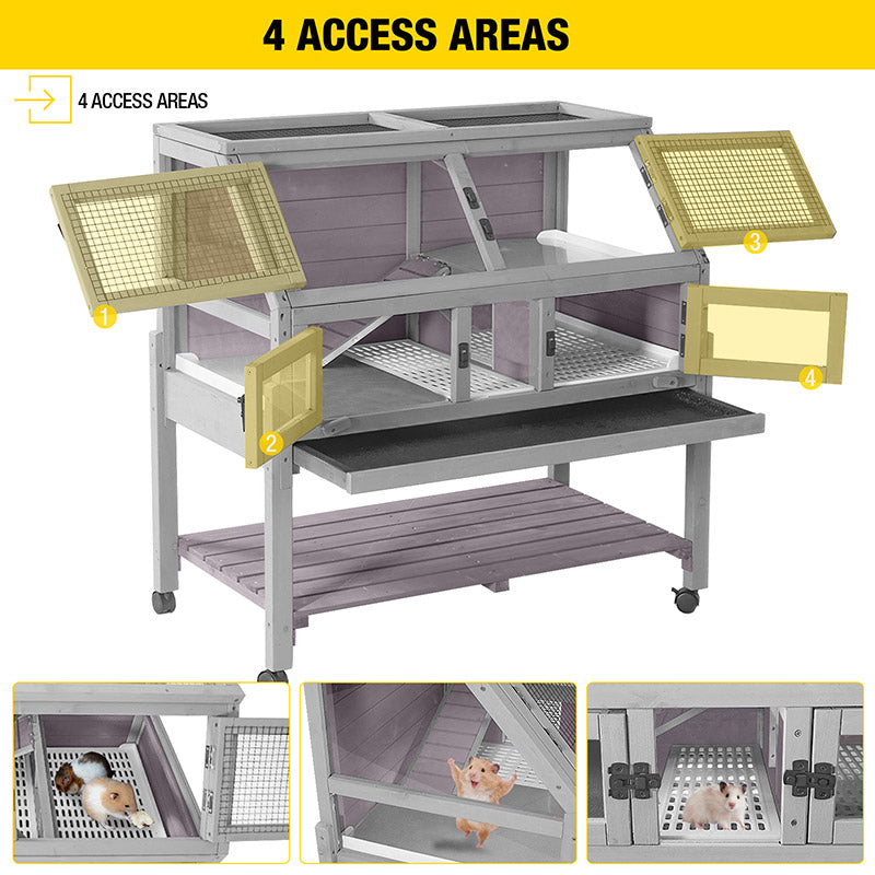 Aivituvin-AIR62 Large Guinea Pig Cages| Wooden Guinea Pig Habitat