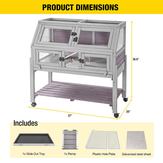 Aivituvin-AIR62 Large Guinea Pig Cages| Wooden Guinea Pig Habitat