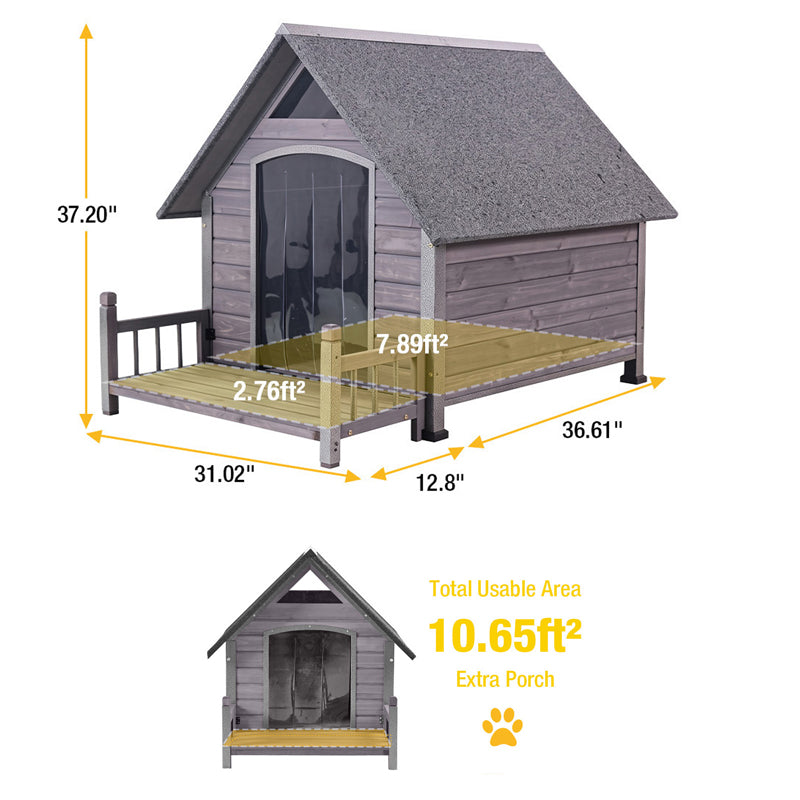 Aivituvin Heated Dog House AIR80/81-IN-HP, 32.9"L/37.4"L Metal Frame, Heating Pad, Insulation Liner