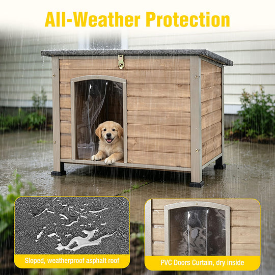 Aivituvin Wooden Dog Crates AIR73/74/75/76, 33.5"L/43.3"L, Heavy Duty Iron Frame