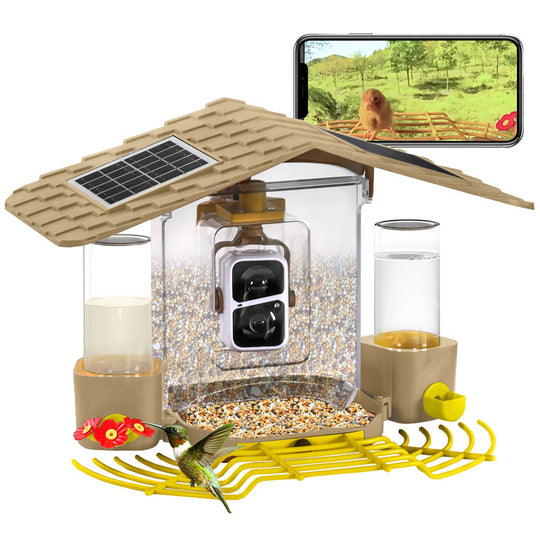 Aivituvin-AIR106 Smart Bird Feeder with Camera - 1080P HD, AI Bird Identification, Solar Powered, IP65 Weatherproof