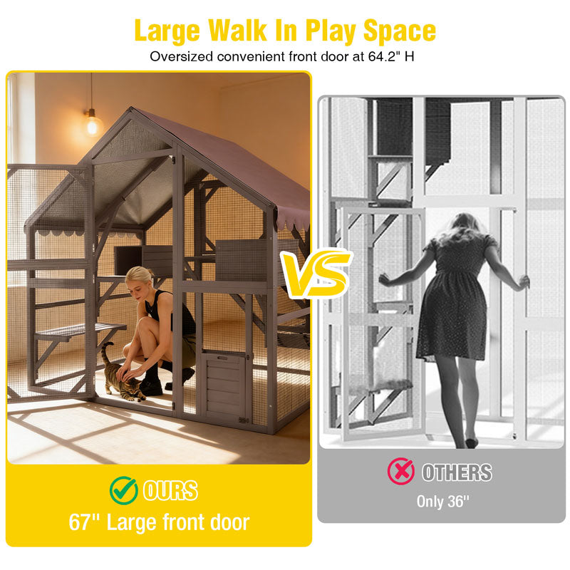 Aivituvin Walk-in Cat Enclosure AIR52, Outdoor Cat Run