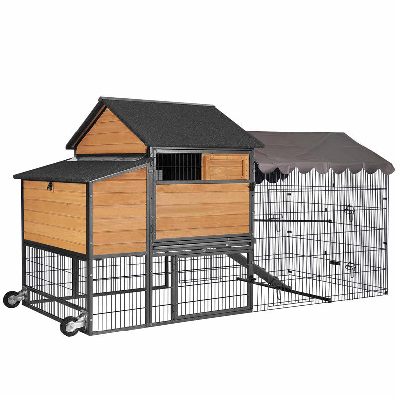 Aivituvin Metal Frame Chicken Coop AIR7006, Wooden Chicken Tractor for 6-8 Chickens from $109.99
