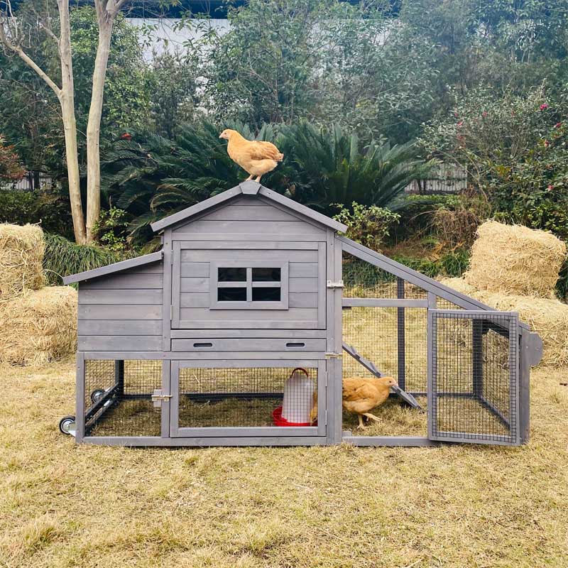 Aivituvin-AIR23-W Wooden Chicken Coop on Wheels for 2-3 Hens