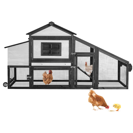 Aivituvin-AIR23-W Wooden Chicken Coop on Wheels for 2-3 Hens
