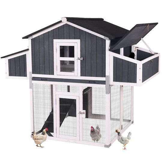 Aivituvin Foldable Chicken Coop AIR66, Fast-Assembly Folding Chicken House for 3–4 Chickens