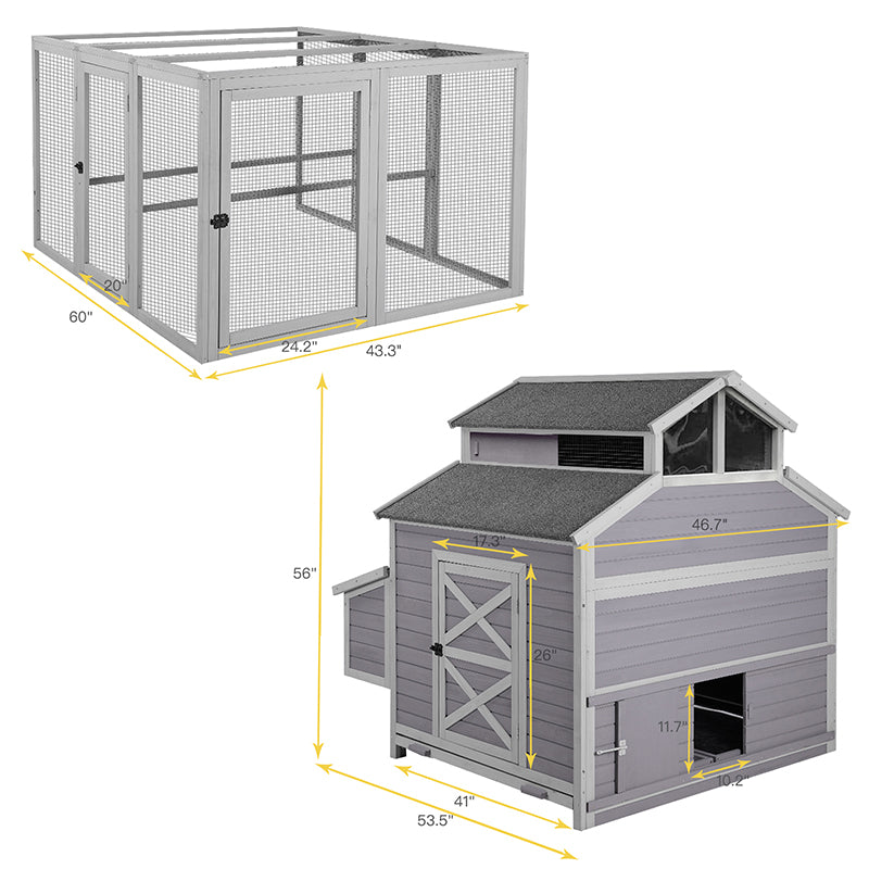 Aivituvin Large Poultry Coop AIR49, Duck and Chicken Coop for 4–6 Birds