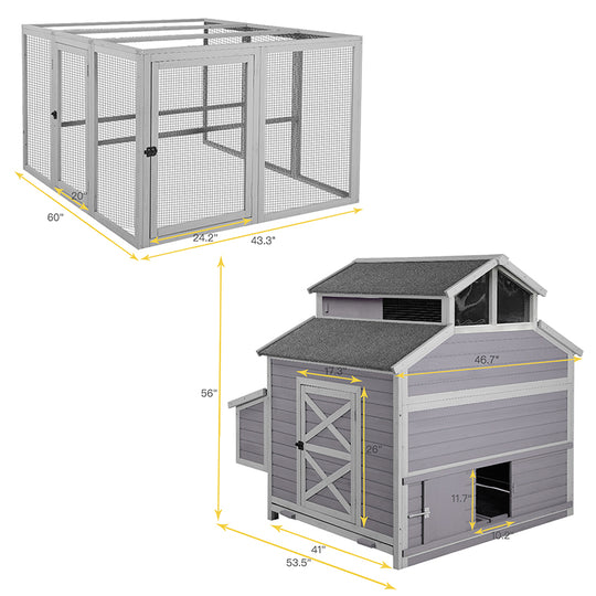 Aivituvin Large Poultry Coop AIR49, Duck and Chicken Coop for 4–6 Birds