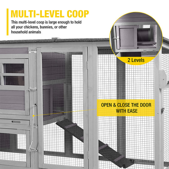 Aivituvin-AIR29-Y Metal Chicken Coop Extension Run ,Combine with AIR27 AIR31 AIR32-D (Inner Space 14.36ft²)