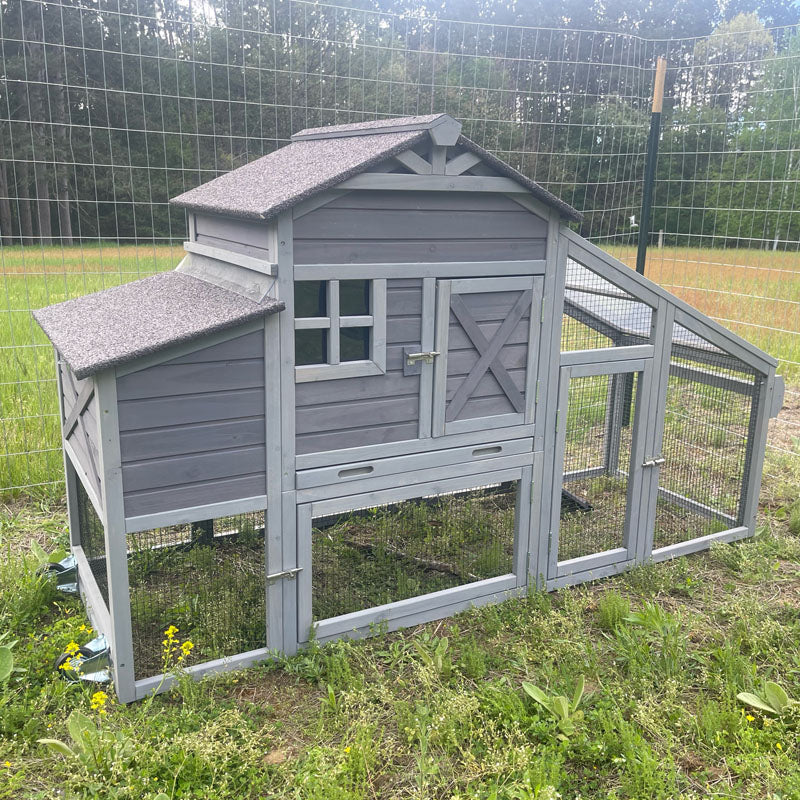 Aivituvin-AIR32-D Wooden Chicken Coop with Wheels 17.1ft² for 2-3 Chickens