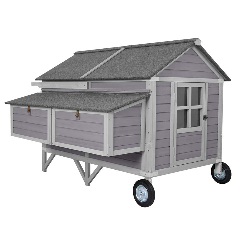Aivituvin-AIR97 Extra-Large Wooden Chicken Tractor for 8-10 Chickens