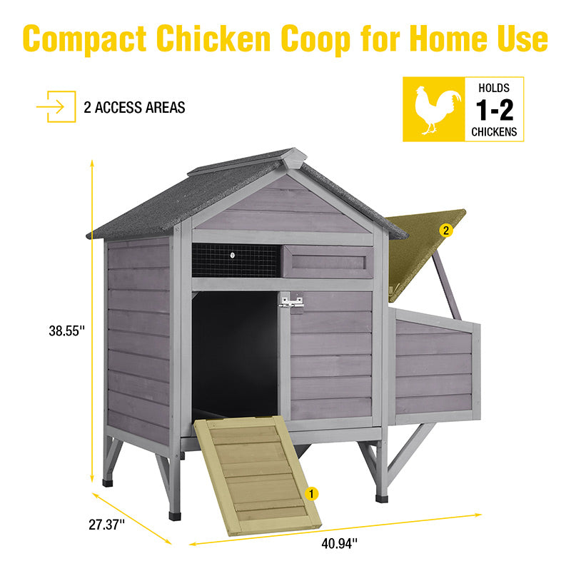 Aivituvin Raised Backyard Hen House AIR7020, Small Chicken House for 1-2 Chickens