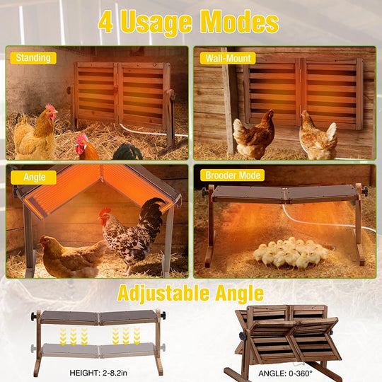 Aivituvin-AIR7035 Chicken Coop Heater | Brooder Heater with 360° Rotatable Panel
