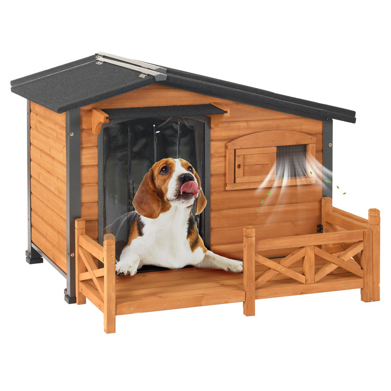 Aivituvin-AIR7024/7024-B 44.6"L Large Outdoor Dog Shelter | Metal Frame