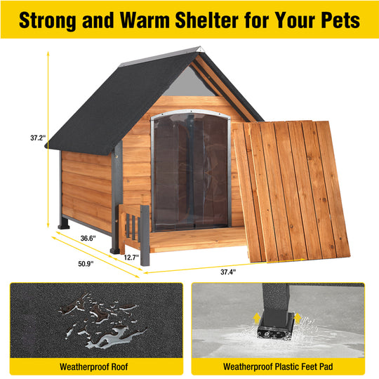 Aivituvin-AIR80/81/87 Outdoor Dog House with Porch| Strong Iron Frame