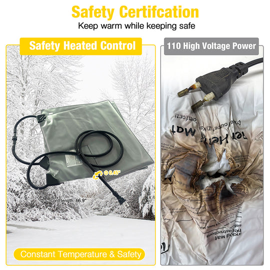 Aivituvin-AIR76-M-IN-HP 43.3"L Heated Outdoor Dog House| Heating Pad| Metal Frame