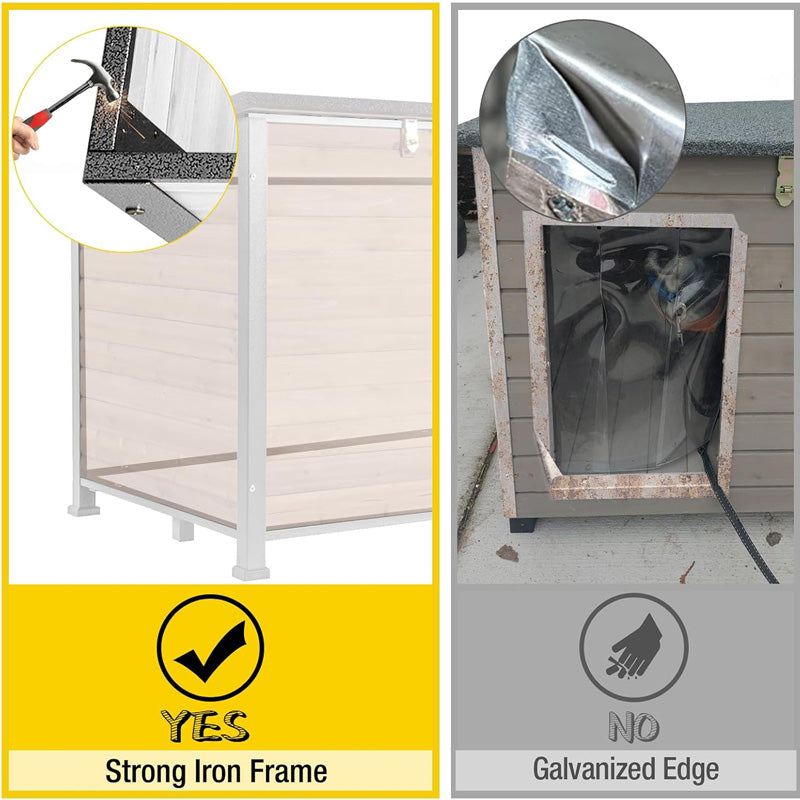 Aivituvin-AIR76-M-IN-HP 43.3"L Heated Outdoor Dog House| Heating Pad| Metal Frame