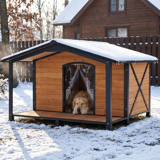 Aivituvin Waterproof Dog House AIR88/89, 40.5"L/41.6"L/55"L, Anti-Chewing Metal Frame