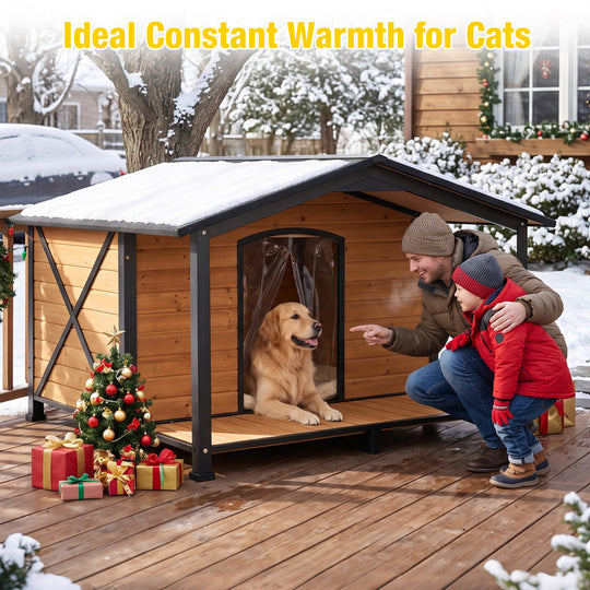 Aivituvin Waterproof Dog House AIR88/89, 40.5"L/41.6"L/55"L, Anti-Chewing Metal Frame