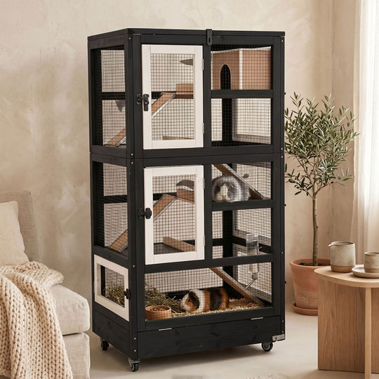 Aivituvin 5 Levels Chinchilla Cage AIR38-1, Wooden Ferret Cage