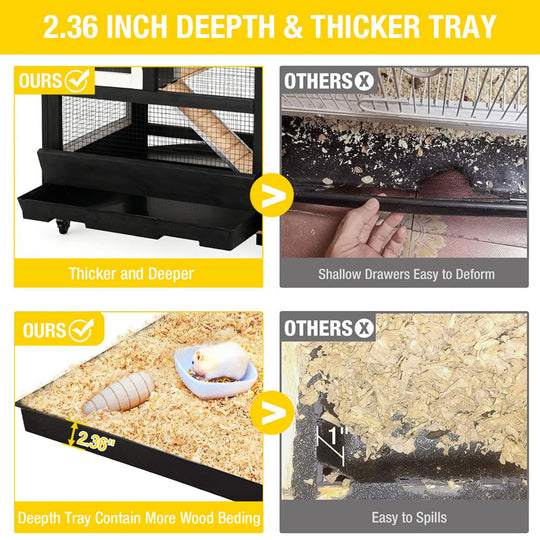Aivituvin 5 Levels Chinchilla Cage AIR38-1, Wooden Ferret Cage