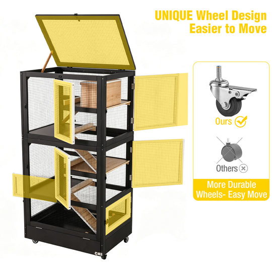 Aivituvin 5 Levels Chinchilla Cage AIR38-1, Wooden Ferret Cage